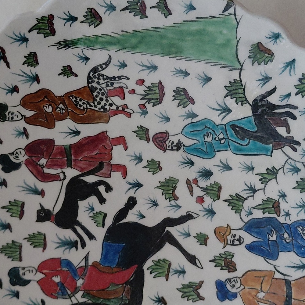 Turkish Decorative Wall Plate with Hunting Scene, made In Kutahya Turkey - Picture 7 of 10